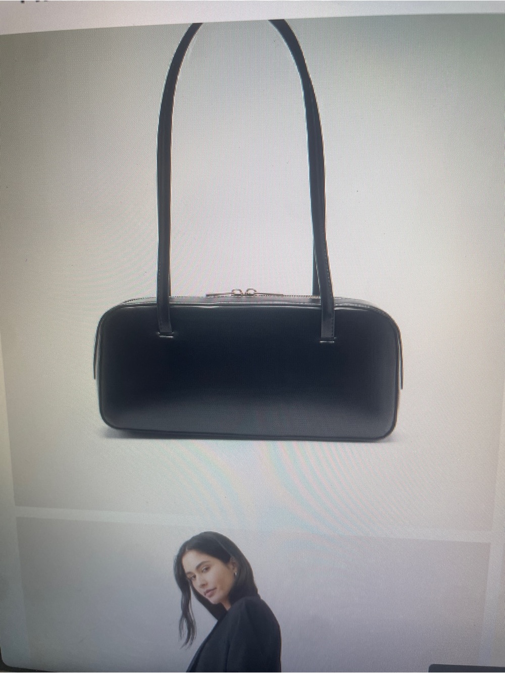 GAP Black Rectangular Leather Shoulder Bag